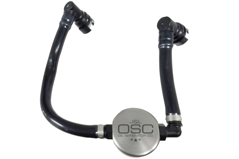 J&L 2018-2023 Ford Mustang GT Passenger Side Oil Separator 3.0 - Clear Anodized Oil Separators J&L