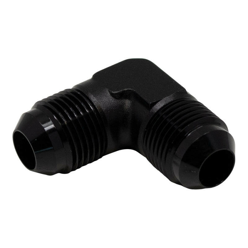 DeatschWerks 8AN Male Flare to 8AN Male Flare 90-Degree Fitting - Anodized Matte Black Fittings DeatschWerks
