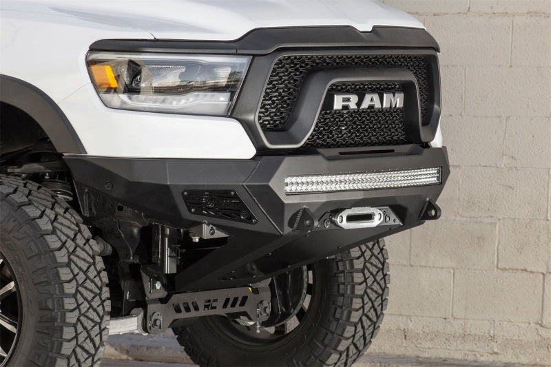 Addictive Desert Designs 2019 Ram Rebel 1500 Stealth Fighter Fr Bumper w/Winch&Parking Sensor Mounts Bumpers - Steel Addictive Desert Designs