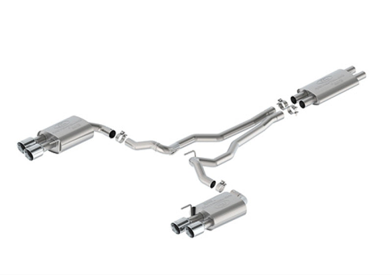 Ford Racing 2024 Mustang 5.0L Touring Non-Active Cat-Back Exhaust w/GT Valance - Chrome Tip Catback Ford Racing