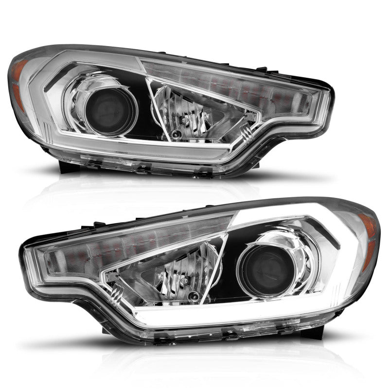ANZO 2014-2016 Kia Forte Projector Headlights w/ Light Bar Chrome Housing Headlights ANZO
