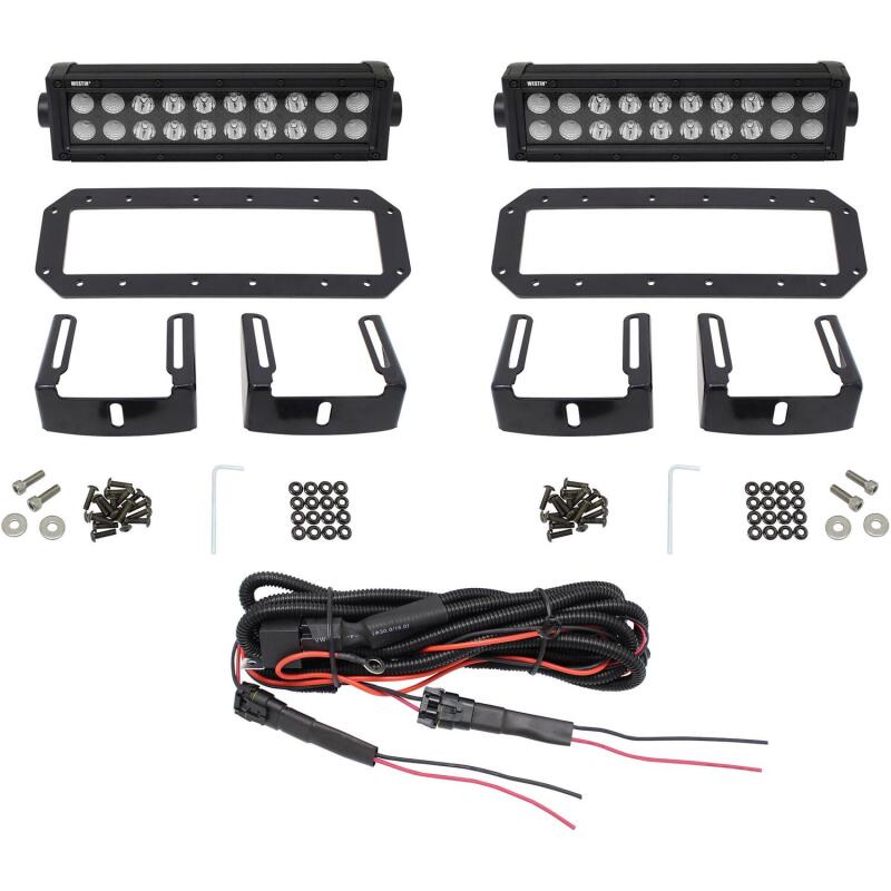 Westin HDX Flush Mount B-FORCE LED Light Kit (Set of 2) w/wiring harness - Black Light Bars & Cubes Westin