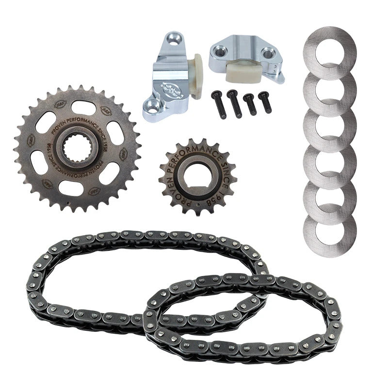 S&S Cycle 07-17 BT Camshaft Chain Drive Kits - Incl. Chain, Sprockets, Shims, & Cam Chain Tensioner Cam Gears S&S Cycle