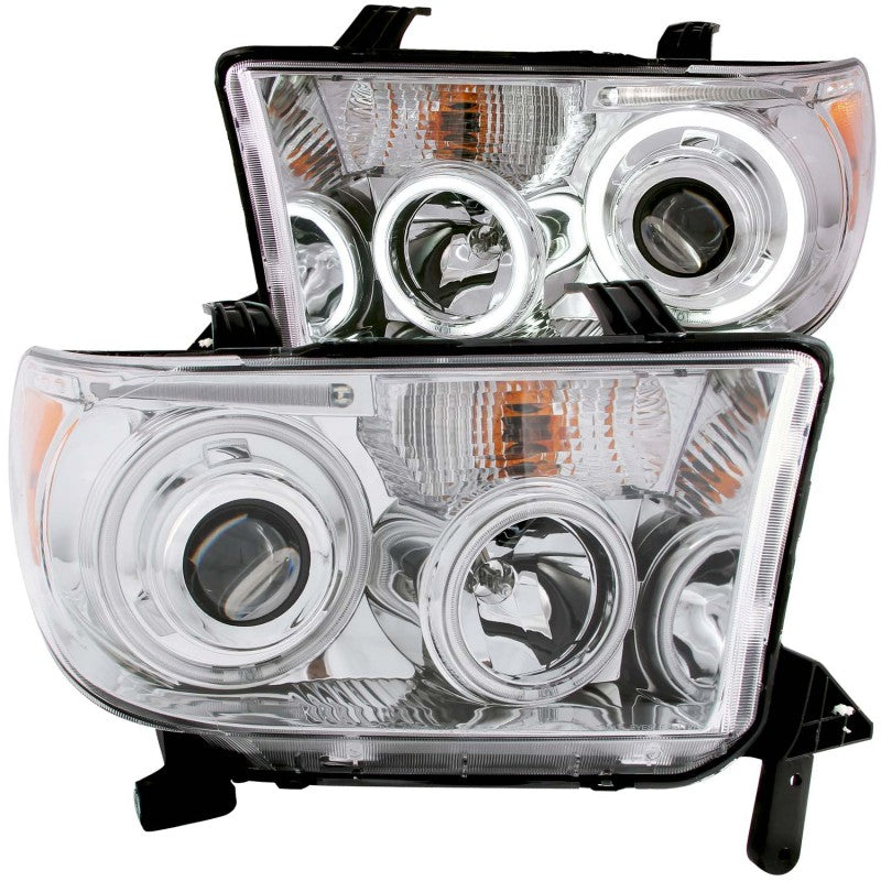 ANZO 2007-2013 Toyota Tundra Projector Headlights w/ Halo Chrome (CCFL) Headlights ANZO