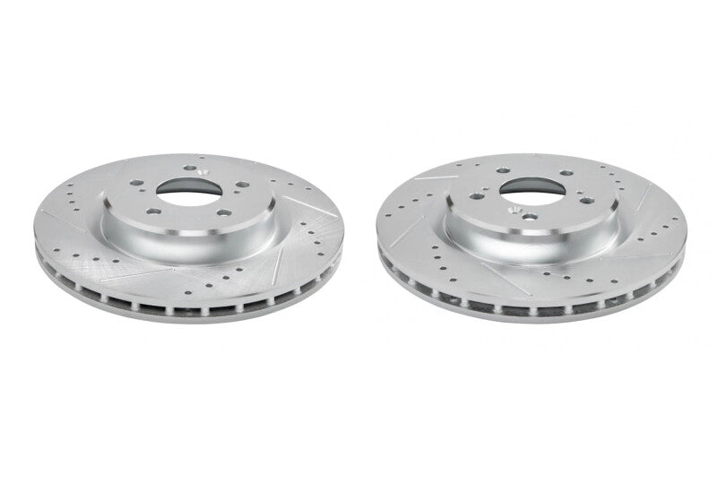 Power Stop 21-23 Acura TLX Front Drilled & Slotted Rotor - Pair Brake Rotors - Slot & Drilled PowerStop