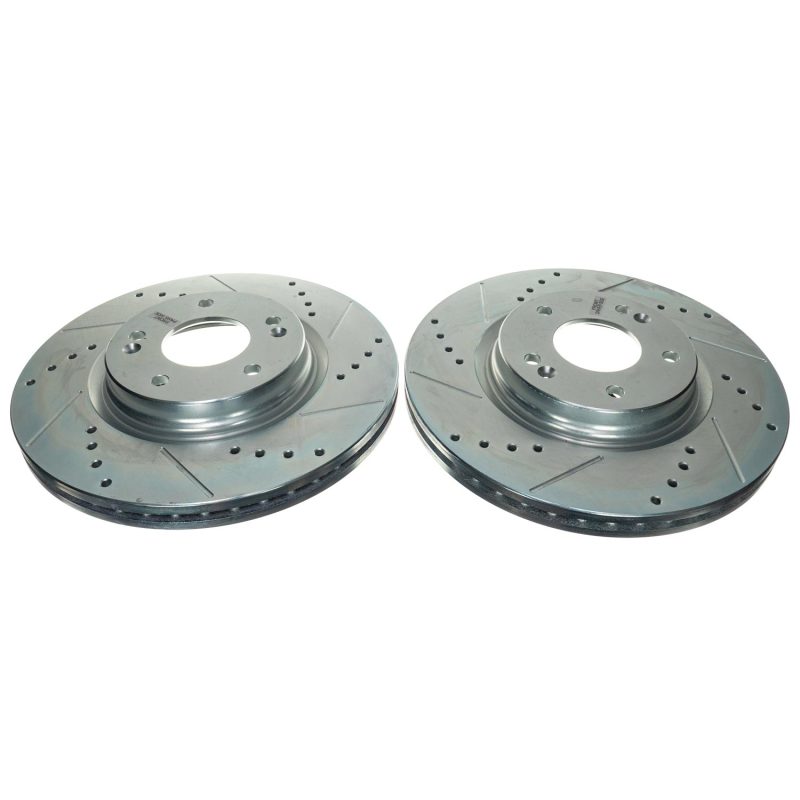 Power Stop 21-22 Kia K5 Front Drilled & Slotted Rotor (Pair) Brake Rotors - Slot & Drilled PowerStop