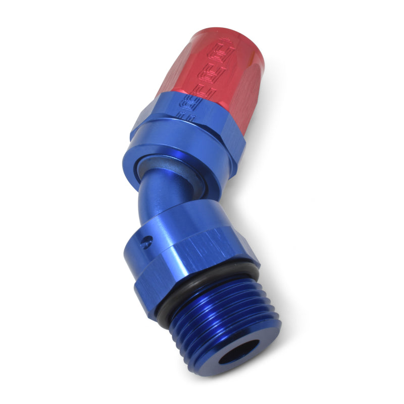 Russell Performance -10 AN Red/Blue 45 Degree Swivel Dry Sump Hose End (-8 Port 3/4in-16 Thread) Fittings Russell