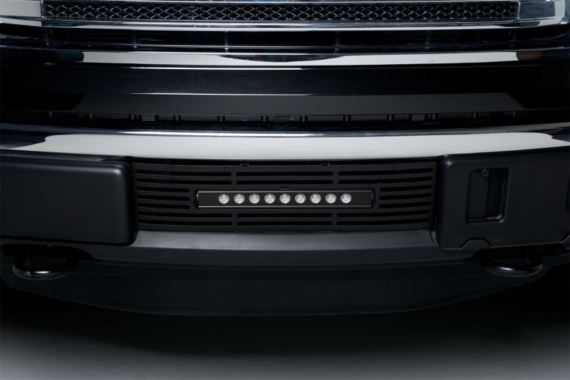 Putco 11-14 Ford F-150 - EcoBoost Bumper Grille Inserts - Black SS Bar and 10in Luminix Light Bar Grilles Putco