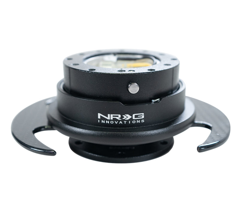 NRG Quick Release Kit Gen 3.0 - Black Body / Black Ring w/ Carbon Fiber Handles Quick Release Adapters NRG