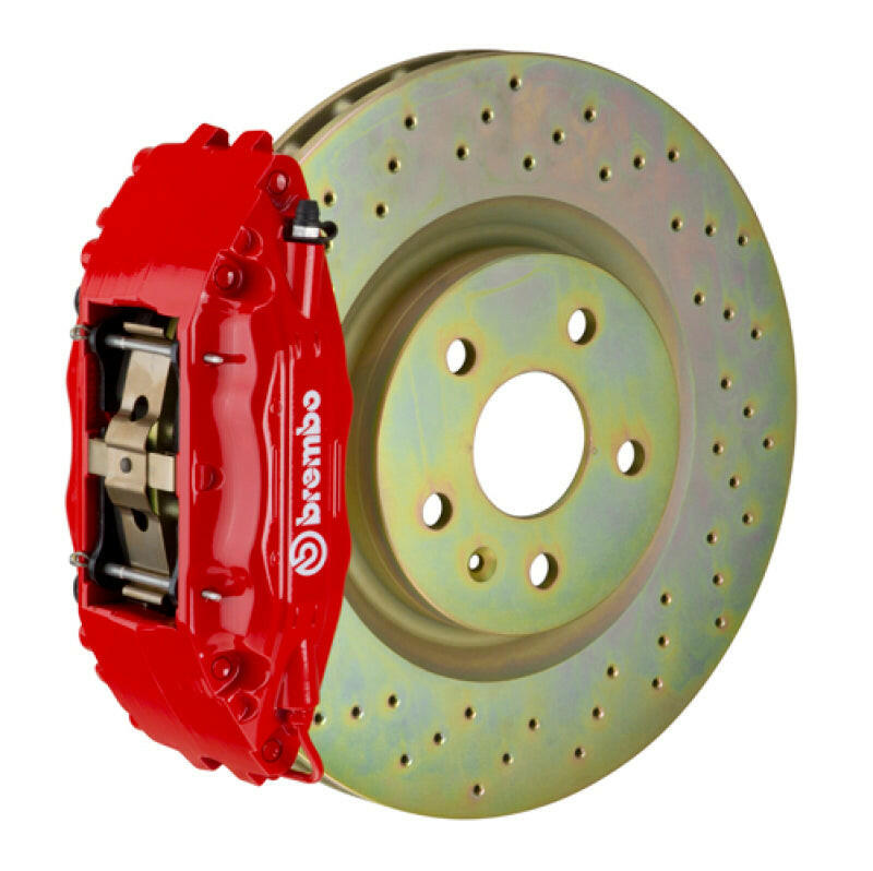 Brembo 15-21 WRX (VA) Front GT BBK 4 Piston Cast 326 x30 1pc Rotor Drilled-Red Brake Kits - Performance Slot Brembo