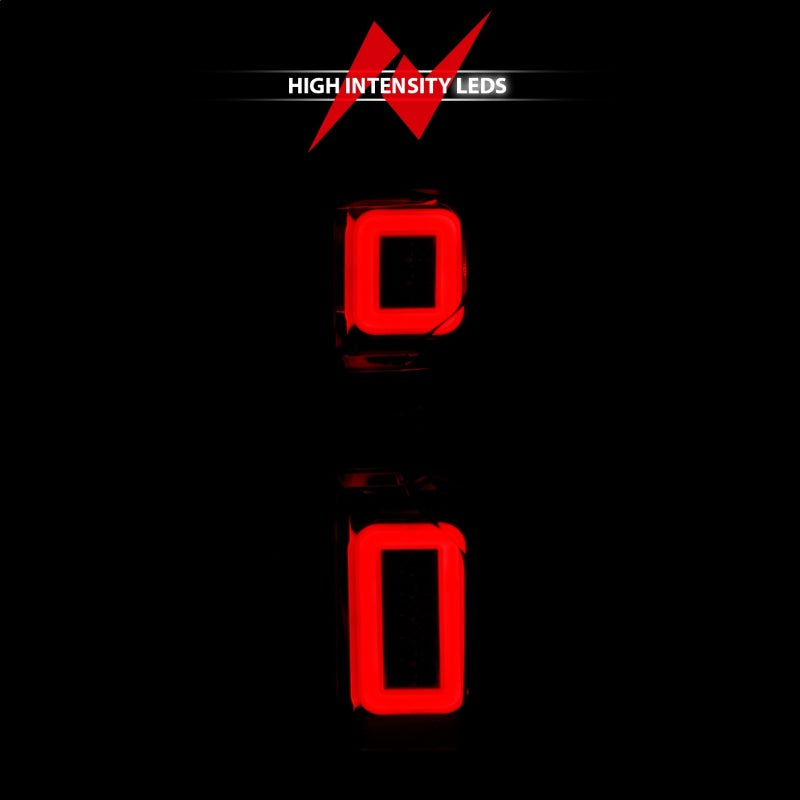 ANZO 19-21 Chevy Silverado Work Truck Full LED Taillights Chrome Housing Red Lens G2(w/C light Bars) Tail Lights ANZO