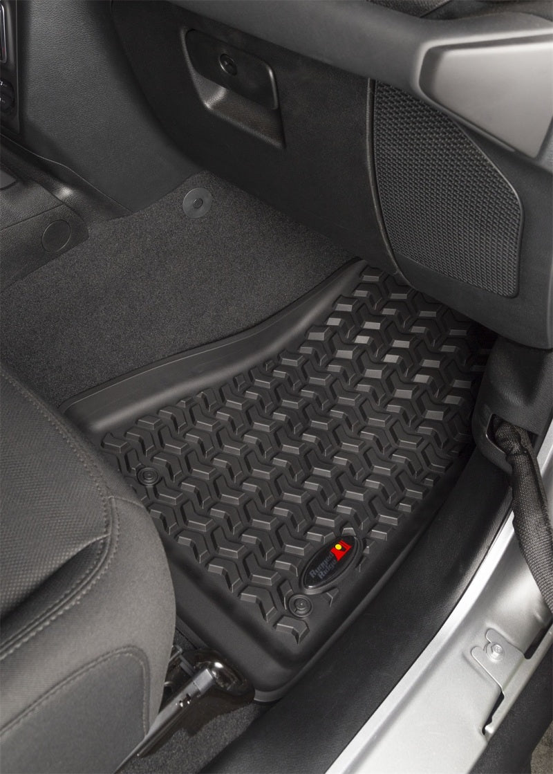 Rugged Ridge Floor Liner Front Black 2018-2020 Jeep Wrangler 2020 Gladiator JL / JT Floor Mats - Rubber Rugged Ridge