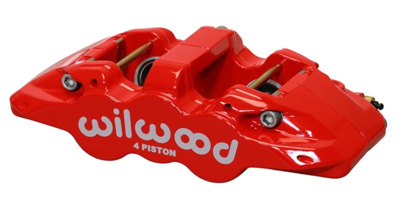 Wilwood Caliper-Aero4 - Red 1.12/1.12in Pistons 0.81in Disc Brake Calipers - Perf Wilwood