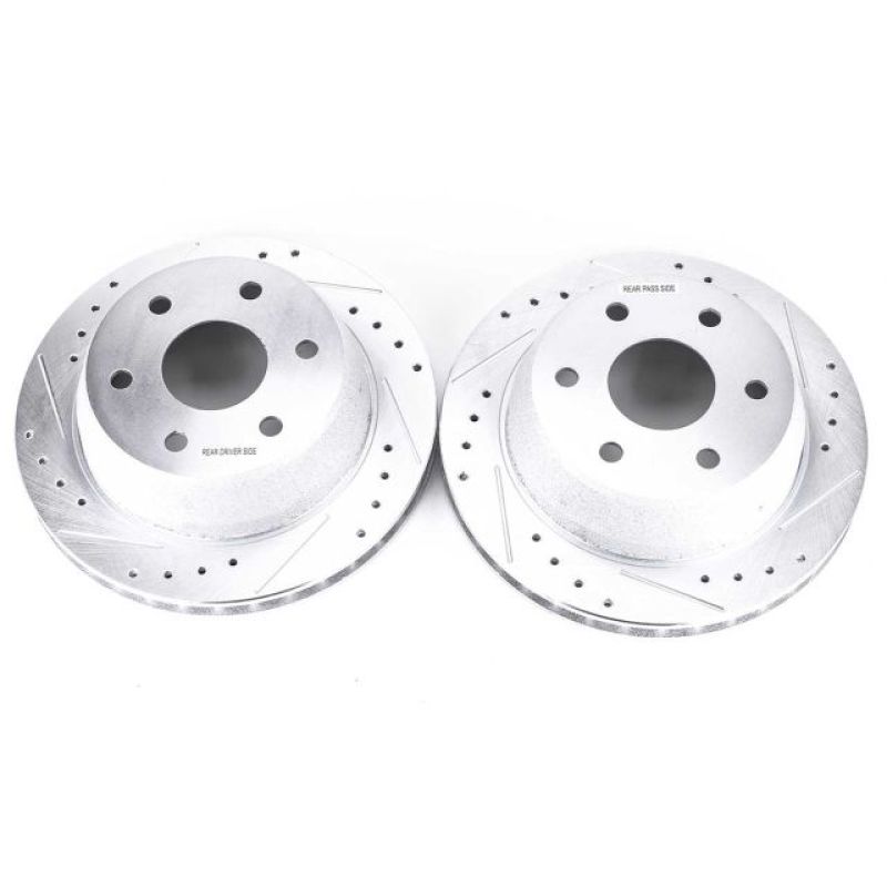 Power Stop 02-06 Cadillac Escalade Rear Evolution Drilled & Slotted Rotors - Pair Brake Rotors - Slot & Drilled PowerStop