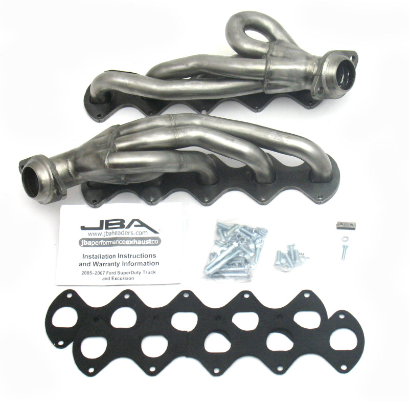 JBA 05-10 Ford F-Series 6.8L 3V V10 1-1/2in Primary Raw 409SS Cat4Ward Header Headers & Manifolds JBA