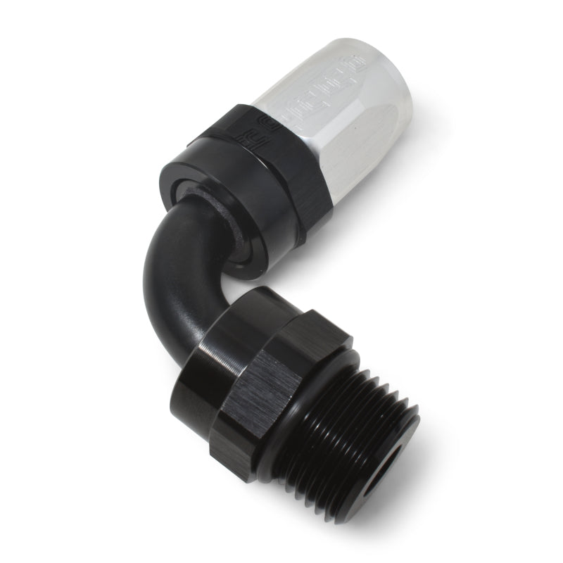 Russell Performance Hose End #8 Hose to #8 Radius Inlet Port 90 Deg Blk/Clr Fittings Russell