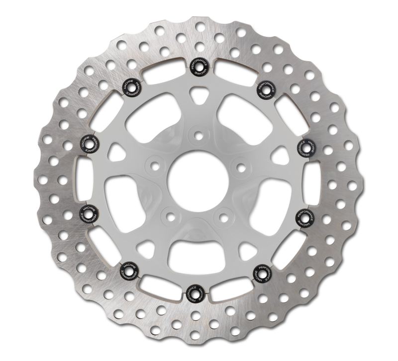 Performance Machine Disc Carr Dominator 320Mm X .20 Ff No O/S Front Chrome Brake Rotors - Drilled Performance Machine