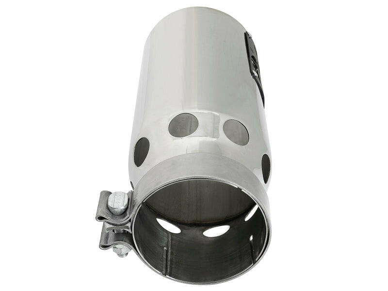 aFe SATURN 4S 4in SS Intercooled Exhaust Tip - Polished 4in In x 5in Out x 12in L Bolt-On Tips aFe