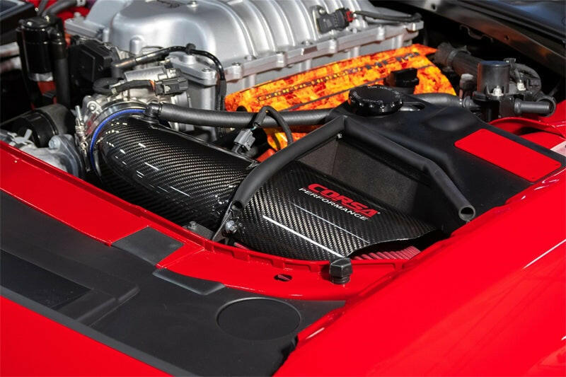 Corsa 19-23 Dodge Challenger SRT/Hellcat/Redeye/Demon Carbon Fiber Intake w/ MaxFlow Oiled Filter Cold Air Intakes CORSA Performance