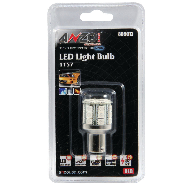 ANZO LED Bulbs Universal LED 1157 Red - 28 LEDs 1 3/4in Tall Bulbs ANZO