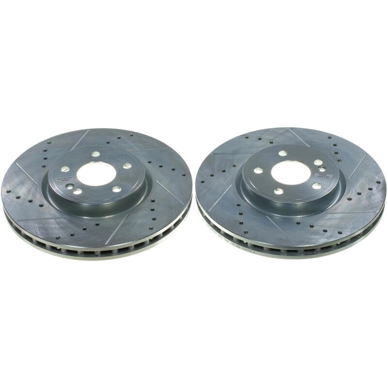 Power Stop 19-22 Mercedes-Benz A220 Front Drilled & Slotted Rotor - Pair Brake Rotors - Slot & Drilled PowerStop