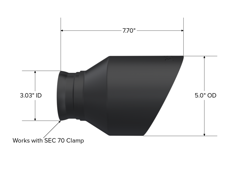 MBRP 15-23 Dodge Charger 5.7L/6.2L/6.4L T304 3in ID / 5in OD Out / 8in Length Angle Cut Black Tip Tips MBRP