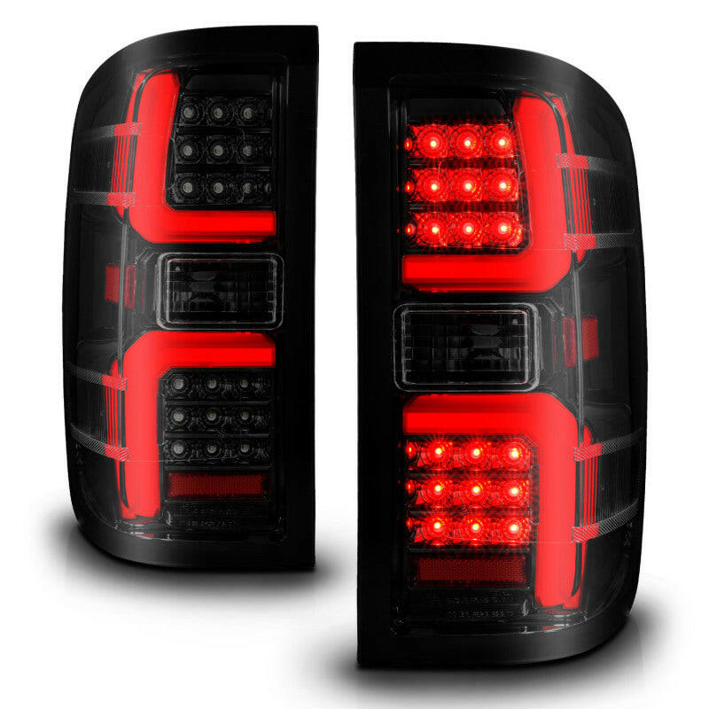 ANZO 15-19 Chevrolet Silverado 2500 HD/3500 HD LED Taillight w/ Sequential Black Housing/Smoke Lens Tail Lights ANZO