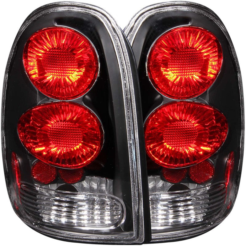 ANZO 1996-2000 Chrysler Voyager Taillights Black Tail Lights ANZO