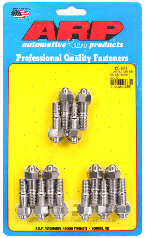 ARP Buick 350-455 3/8in SS hex header stud kit Hardware Kits - Other ARP