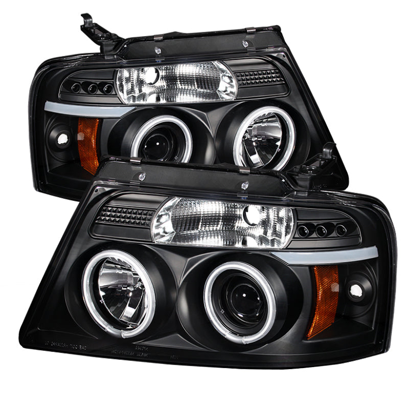 Spyder Ford F150 04-08 Projector Headlights Version 2 CCFL Halo LED Blk PRO-YD-FF15004-CCFL-G2-BK Headlights SPYDER