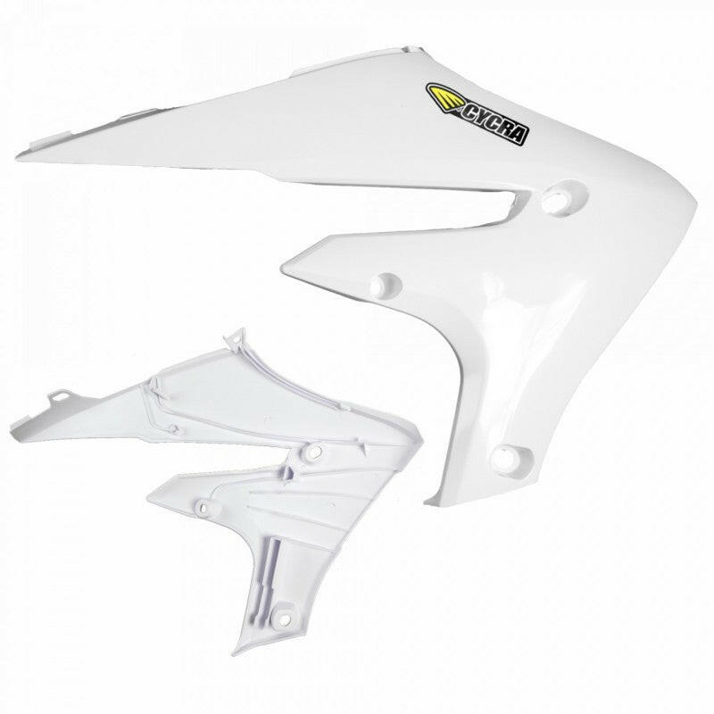 Cycra 20+ Yamaha WR250F Powerflow Radiator Shrouds - White Plastics Cycra