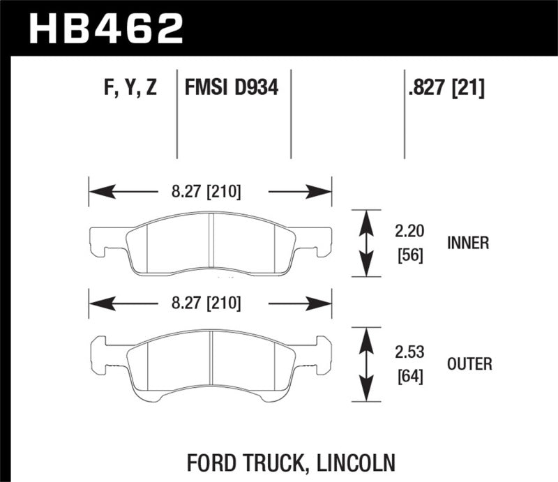 Hawk 03-06 Ford Expedition / 03-06 Lincoln Navigator LTS Street Front Brake Brake Pads - OE Hawk Performance