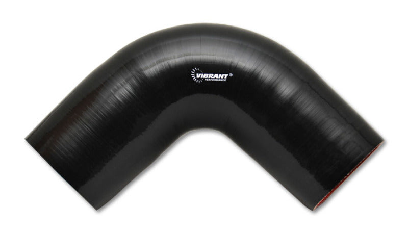 Vibrant 4 Ply Reinforced Silicone Elbow Connector - 4.5in I.D. - 90 deg. Elbow (BLACK) Silicone Couplers & Hoses Vibrant