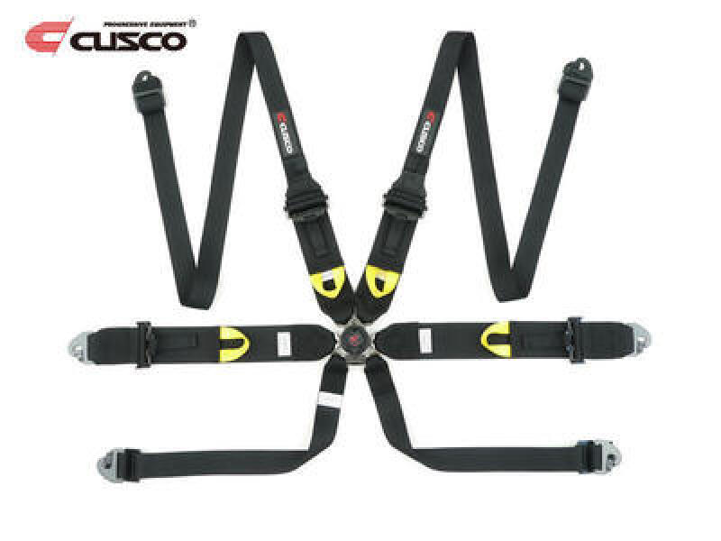 Cusco Universal 6 Point 3in Shoulder 3in Lap (HANS) w/Eyebolts (7/16-20UNF) FIA Racing Harness- BLK Seat Belts & Harnesses Cusco