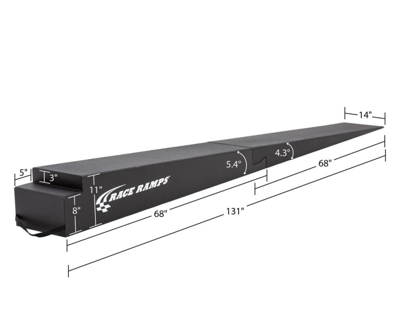 Race Ramps 11in. Two-Piece Trailer Ramps - 5.4 Degree Approach Angle Ramps Race Ramps