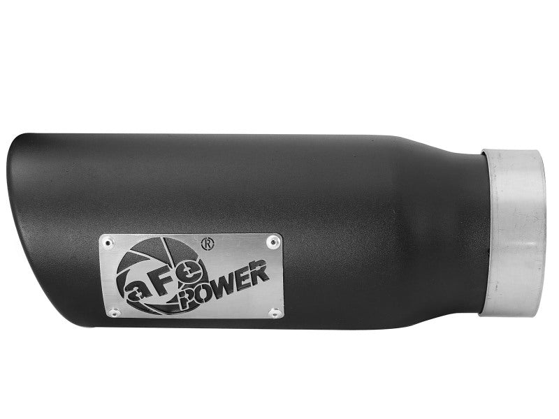 aFe MACH Force-Xp Universal Exhaust Tip 3-1/2ININ x 4-1/2IN Outlet x 12IN Black Left Side Exit Tips aFe