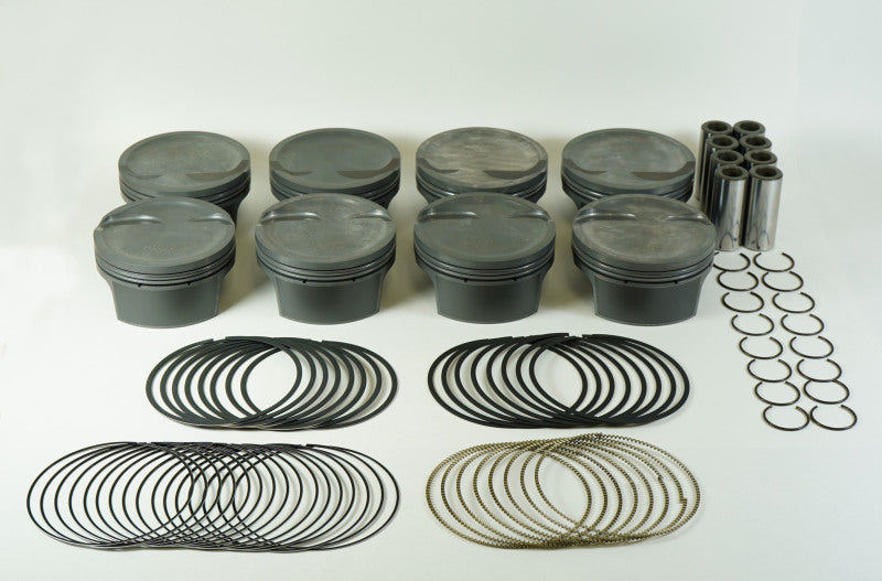 Mahle MS Piston Set GM LS 363ci 3.800in Bore 4in Stroke 6.125in Rod .927 Pin -16cc 9.3 CR Set of 8 Piston Sets - Forged - 8cyl Mahle