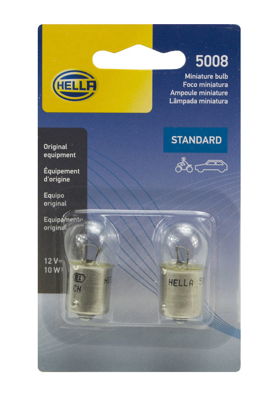 Hella Bulb 5008 12V 10W Ba15S B6 (2) Bulbs Hella