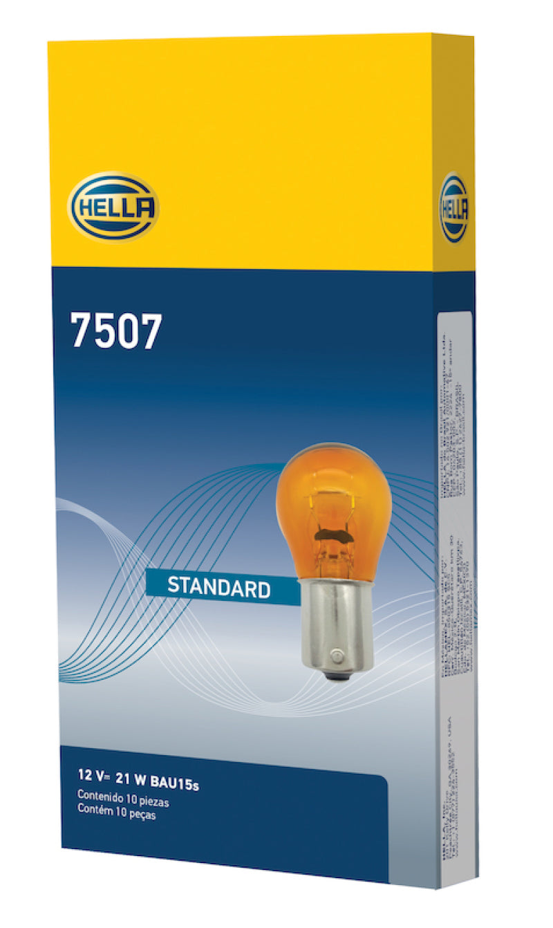 Hella Bulb 7507 12V 21W BAU15s S8 AMBER Bulbs Hella