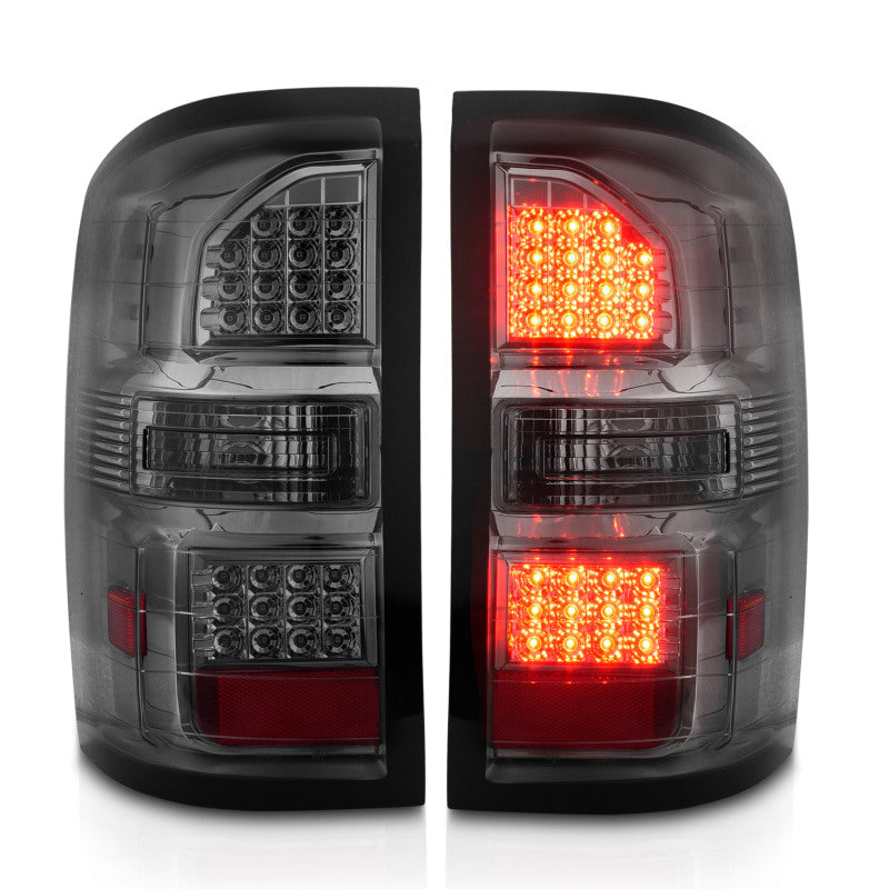 ANZO 2014-2018 GMC Sierra LED Tail Lights Black Housing Smoke Lens Tail Lights ANZO