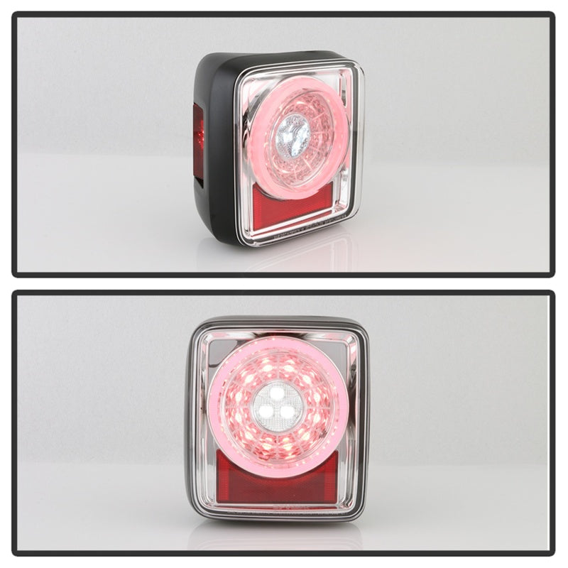Spyder 19-20 Jeep Wrangler - Full LED Tail Lights - Seq Turn Signal - Chrome ALT-YD-JW19-SEQ-C Tail Lights SPYDER