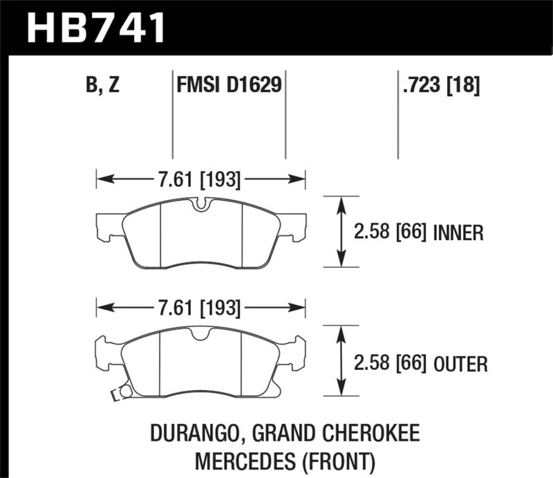 Hawk 13-15 Mercedes-Benz GL350/450 12-15 ML350 2015 ML250 HPS 5.0 Front Brake Pads Brake Pads - Performance Hawk Performance