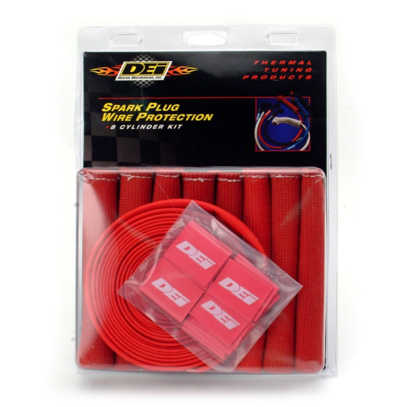 DEI Protect-A-Boot and Wire Kit 8 Cylinder - Red Thermal Sleeves DEI