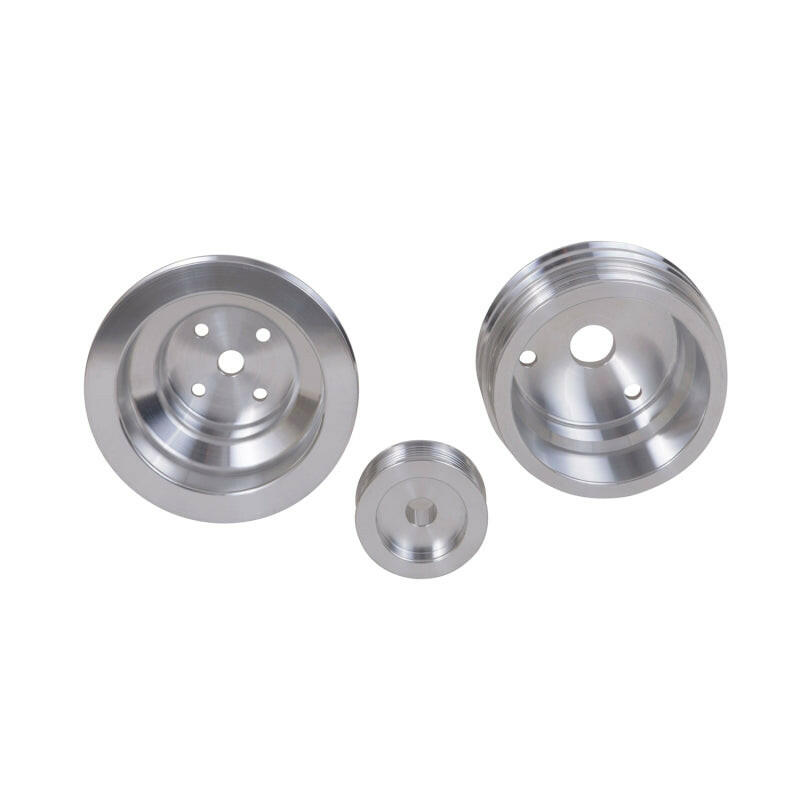 BBK 85-97 GM Truck 305 350 Underdrive Pulley Kit - Lightweight CNC Billet Aluminum (3pc) Pulleys - Crank, Underdrive BBK
