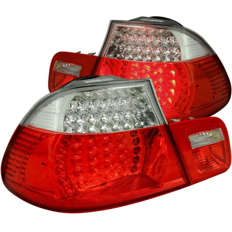 ANZO 2000-2003 BMW 3 Series E46 LED Taillights Red/Clear Tail Lights ANZO