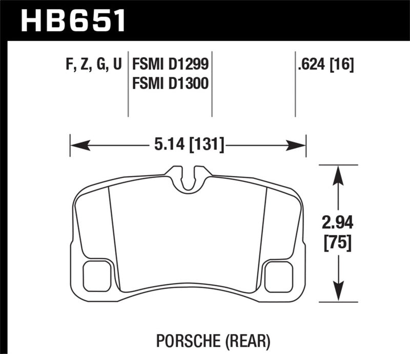 Hawk 07-08 Porsche 911 Turbo/911 GT3/911 GT3 CUP Rear DTC-60 Race Brake Pads Brake Pads - Racing Hawk Performance