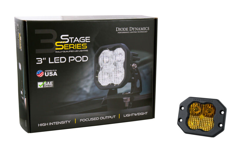 Diode Dynamics SS3 Sport ABL - Yellow Driving Flush (Single) Light Accessories and Wiring Diode Dynamics