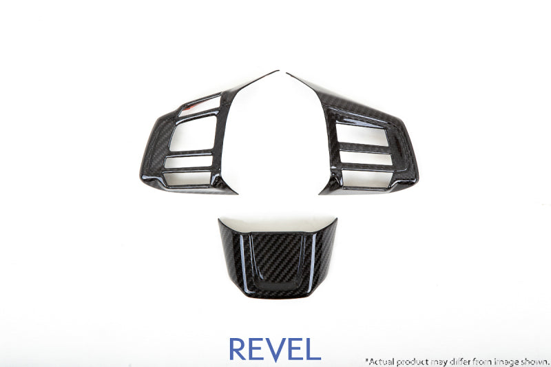 Revel GT Dry Carbon Steering Wheel Insert Covers 15-18 Subaru WRX/STI - 3 Pieces Carbon Accessories Revel