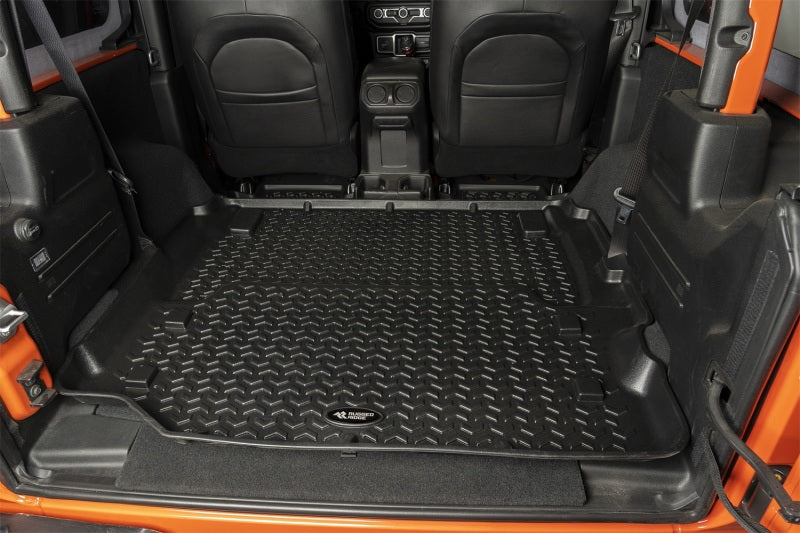 Rugged Ridge Floor Liner Kit Black F/R/Full Cargo 18-20 Jeep Wrangler JL 2Dr Floor Mats - Rubber Rugged Ridge