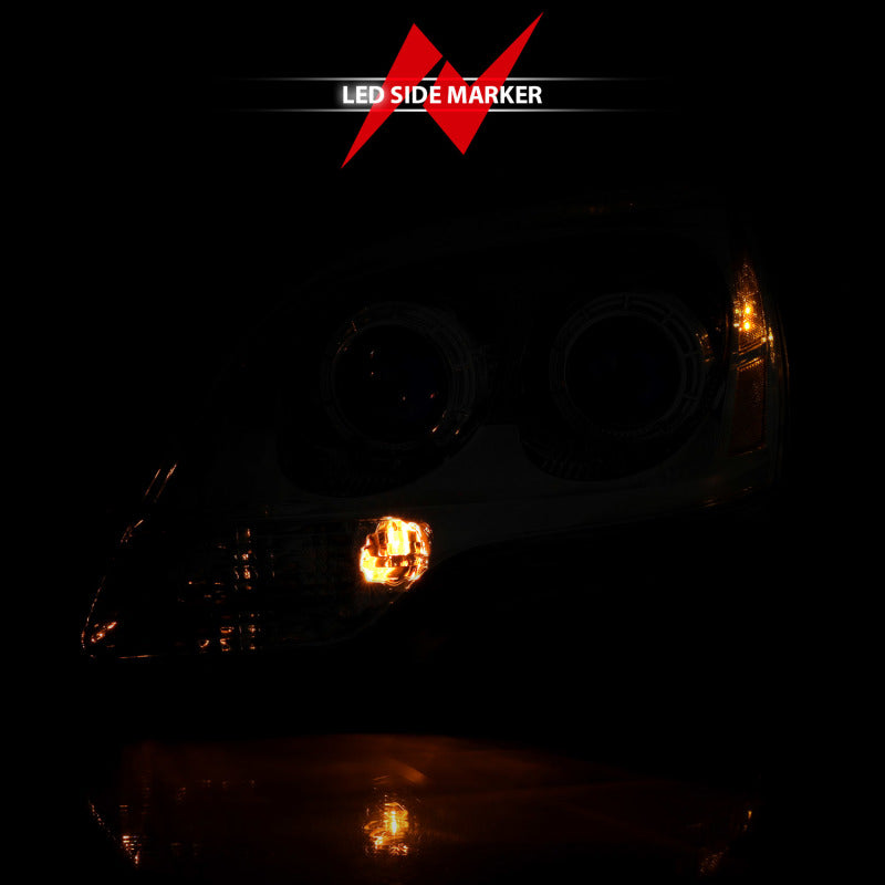 ANZO 2007-2008 GMC Acadia Crystal Headlight Chrome Amber(OE) Headlights ANZO